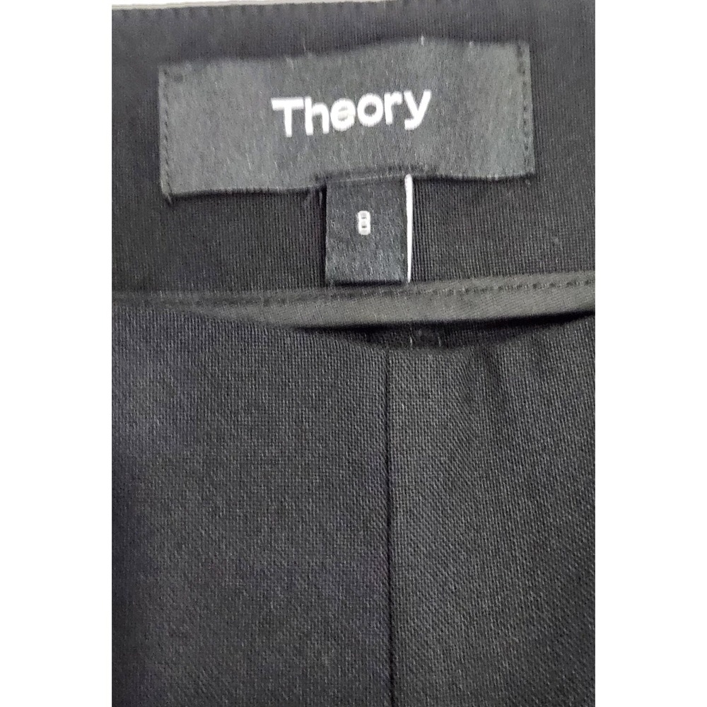 Theory Belisa Sevona Black Virgin Wool Blend Slim Ankle Pants Size 8 - Picture 7 of 8